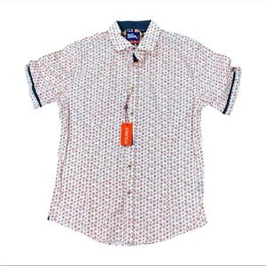 NWT men’s Billy London retro style floral button down shirt size L